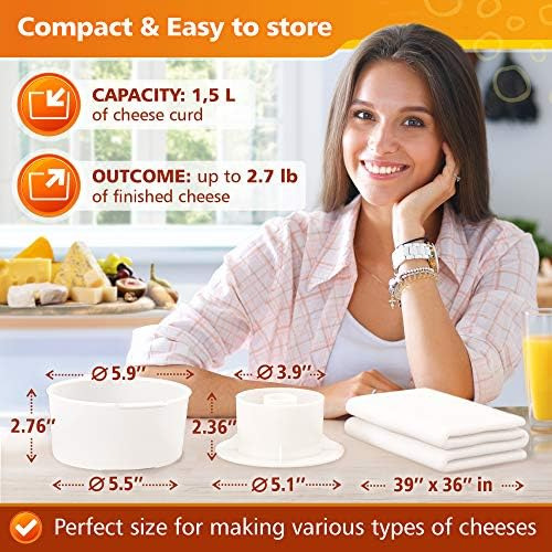 Molde Para Queso Con Un Seguidor Y Una Gasa Para Hacer Queso