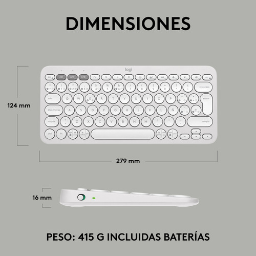 Logitech Pebble Keys 2 K380s Teclado Bt Multi-device Blanco