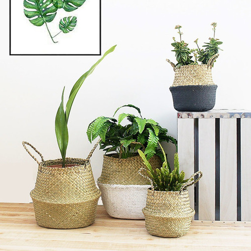 I Cesta De Mimbre Colgante Para Maceta De 32 Cm