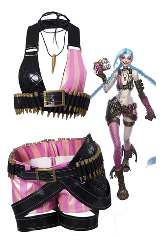 Fantasia Jinx Lol Cosplay Profissional