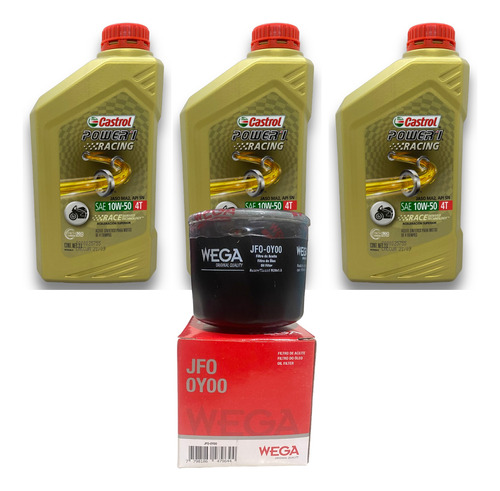 Kit Service Aceite Benelli Tnt 300 Trk 502 Castrol 10w50 3 L