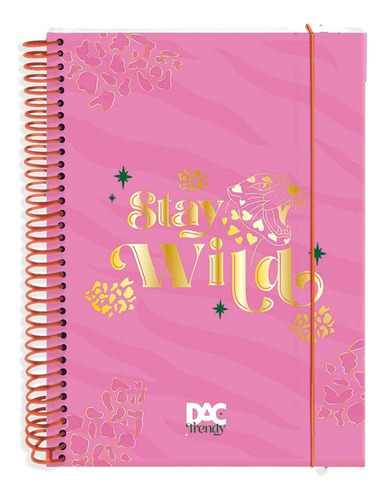 Caderno 10 Materias Trendy Colegial 160 Fls 177mmx240mm  Dac Estampa Onça