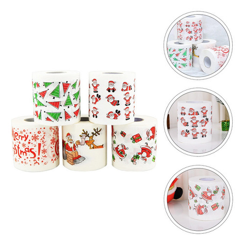 Youpin 5 Rollos Pañuelos Navideños Toalla De Papel Creativo