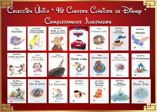 Colección De 46 Cuentos Clásicos De Disney Ilustrados