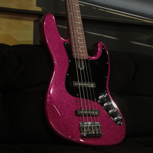 Baixo 5 Cordas Studebaker Jazz Daytona Plus Pink Sparkle