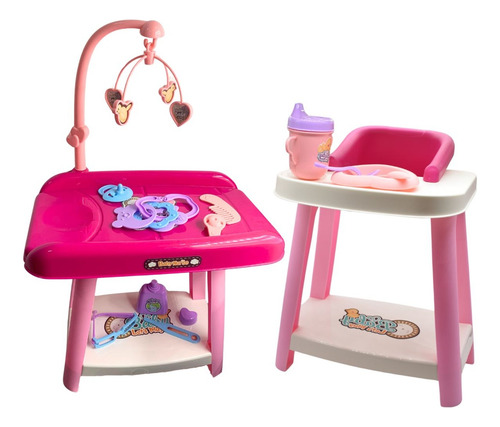 Set De Silla De Comer Y Cambiador Para Muñecas