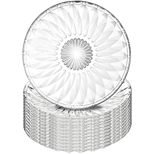 Set Transparente Plato Ensalada Cristal De 8 PuLG, 12 Unidad