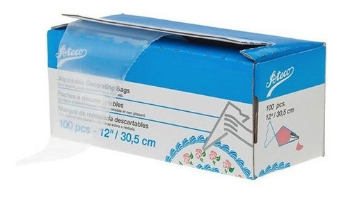 Imagen 1 de 5 de Manga Pastelera Desechable Ateco 30 Cms Caja 100 Piezas 4712