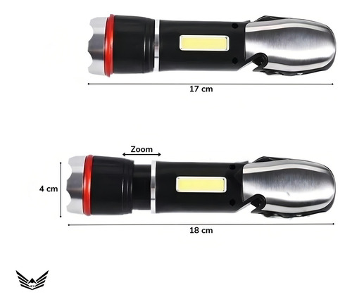 Linterna Led Multiuso T6 Coba Navaja Suiza Rompe Cristal Color de la luz Blanco