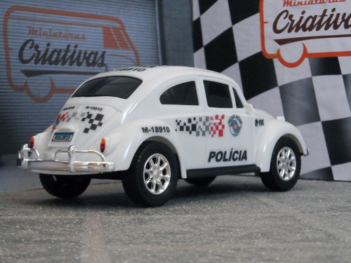 Miniatura Viatura Fusca Polícia Militar Pm Sp Atual = 22cm