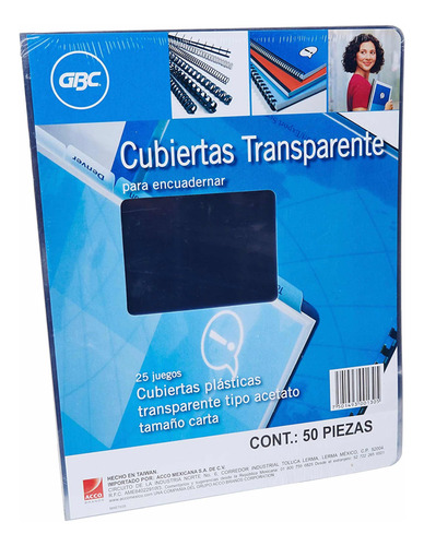 Cubierta Transparente Encuadernar Acetato 7 Paquetes De 50pz Transparente