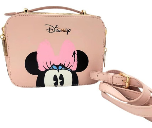Croosbody Disney Rosa Claro Estampada Dorado Rosa Claro