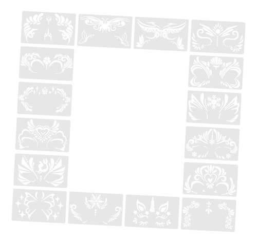 16 Piezas Plantillas De Pintura Facial, Reutilizables,