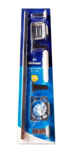 Imagen 1 de 1 de Kit Set Grupo De Accesorios Para Baño 4 Pzas Cromado Griven