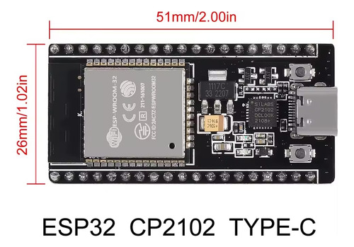 Placa Esp32 Usb C Cp2102 Arduino Nodemcu 32s Lua Wifi Iot Bt