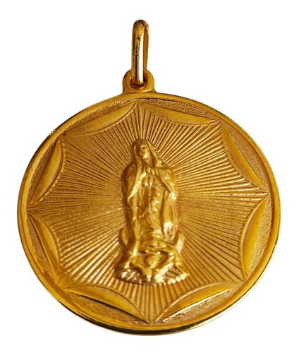 Medalla Virgen De Guadalupe Chapa Oro 14 Kt