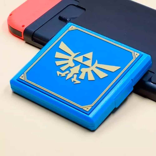 Imagen 2 de 2 de Case Portajuegos De Nintendo Switch 12 Slots - Zelda Azul
