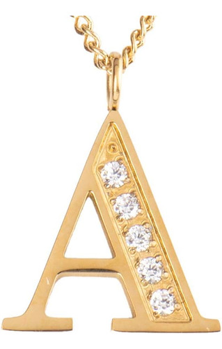 Collares De Mujer Acero Inoxidable Baño De Oro 18k,letra A-z