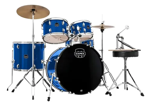 Bateria Mapex Comet 5 Cm5294ft Bumbo 22 E Ferragens Indigo Blue I...