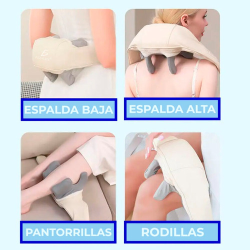 Masajeador 3d Eléctrico Cuello Hombros Cintura Piernas Calor Color Gris Ele-Gate