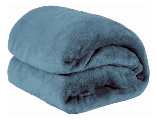 Manta Soft Cobertor Microfibra Casal Anti Alérgica Quentinha Cor Azul-claro