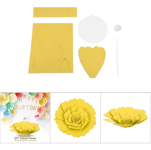 Imagen 3 de 6 de Diy - Decoración De Flores De Papel De Seda Para Cumpleaño