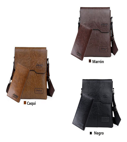 Bolso Bandolera Retro De Moda Para Hombre + Billetera