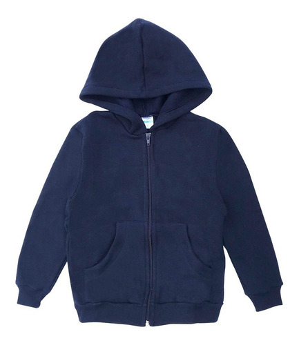 Campera Frisa Colegial Azul/gris Talle 10 A 16