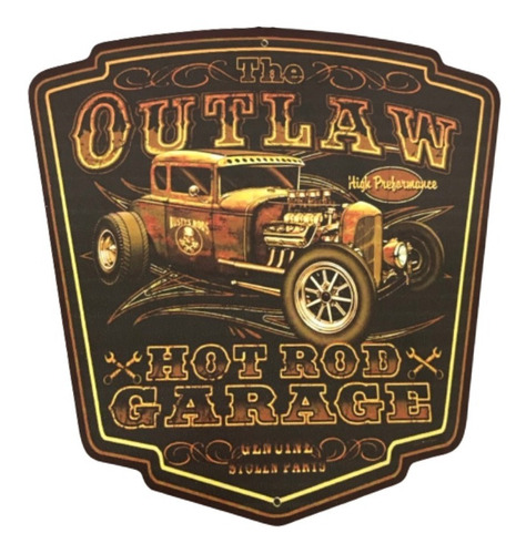 Placa Decorativa Parede Personalizado The Outlaw Hot Rod