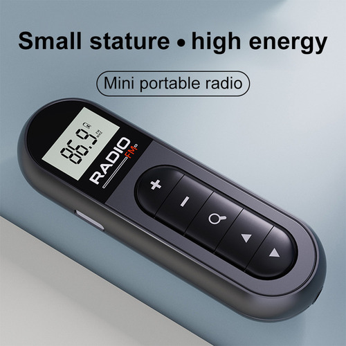 Mini Pocket Fm Radio 76-108 Mhz Recargable Lavalier Radio F