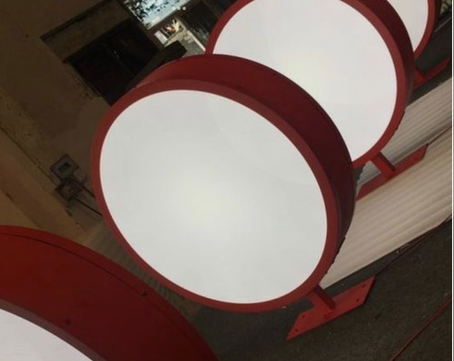 Cartel Led Circular Luminoso Acrílico Doble Cara 50cm.