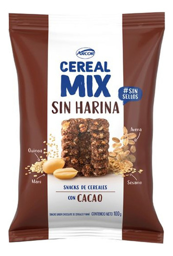 Cereal Mix Con Cacao Snack Sin Harina Pack X 4un Cioccolato