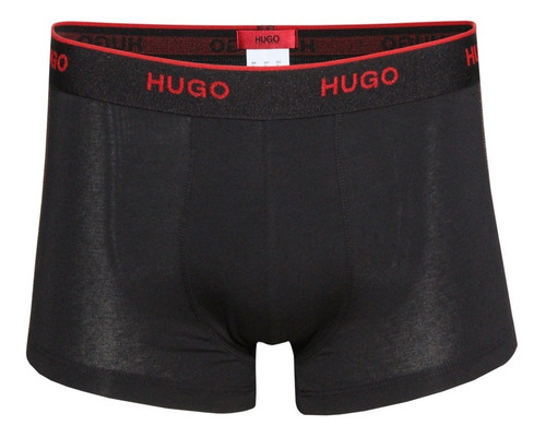 Boxer Trunk Hugo Boss Algodón Flexible 2p Negro
