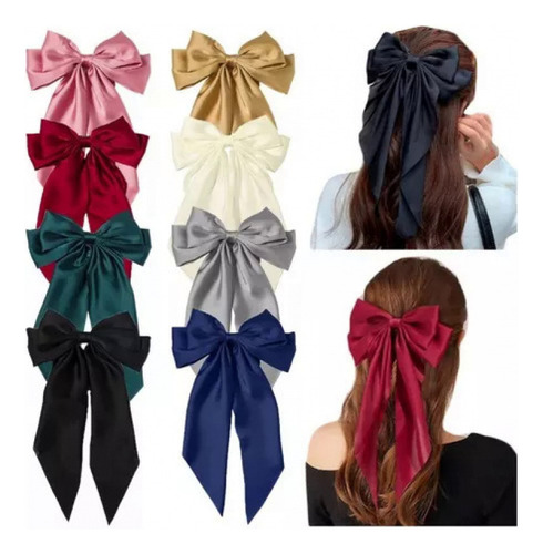 Q W 2024 8pcs Para El Pelo Con Lazo Grande De 8 Pulgadas