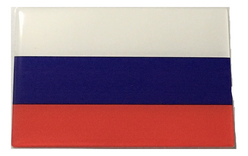 Adesivo Resinado Da Bandeira Da Rússia 9x6 Cm