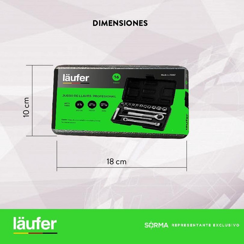 Imagen 5 de 9 de Juego De Llaves Tubo Laüfer X 16 Piezas Autos-motos