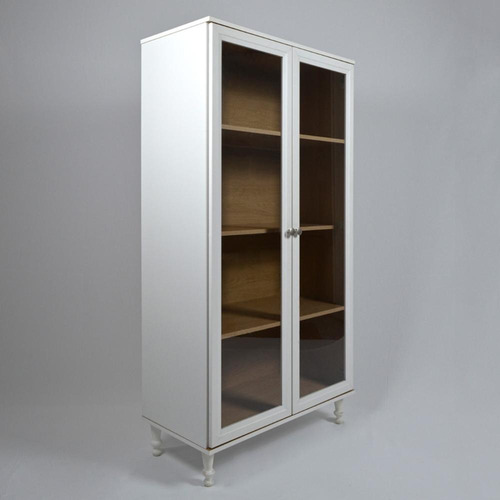 Ditália E-957 estante para livros 2 portas vidro Branco