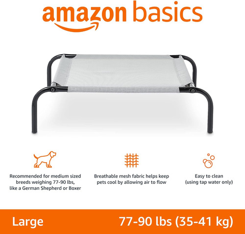 Amazon Basics Cama Elevada Para Perro Con Estructura Metá...