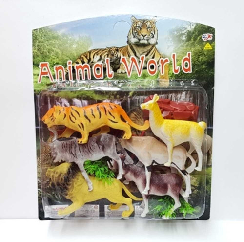 Set De 6 Animales Con Arbustos Juguete Niños +3 $em