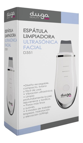 Espátula Facial Ultrasónica Recargable Peeling Duga Beauty