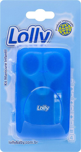 Kit Manicure Infantil Com Estojo Azul Lolly Lolly Estojo azul - x 3
