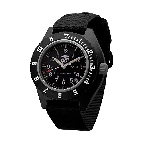 Marathon Navigator Negro Oficial Usmc 41mm Con Fecha