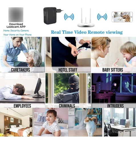 Câmera Espiã Carregador Usb, Full Hd, Wi-fi, + Micro Sd 64gb
