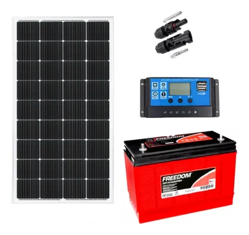 comprar Kit Placa Solar Resun Heliar 335009 210w Controlador 30a Lcd Bateria 115ah