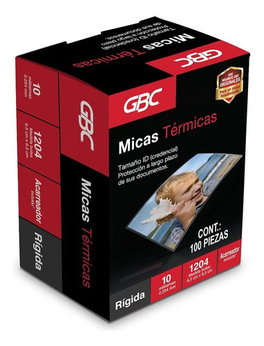 Micas Térmica Gbc 1204 6.5 X 9.5 Cm 10 Milésimas 100 Piezas