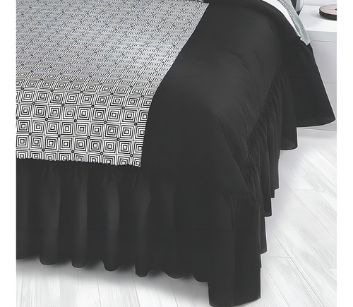 Edrecolcha Baruk Negro Matrimonial Con 2 Cojines
