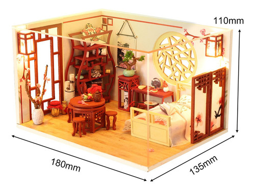 Kits De Bricolaje De Casa De Muñecas En Miniatura De Madera