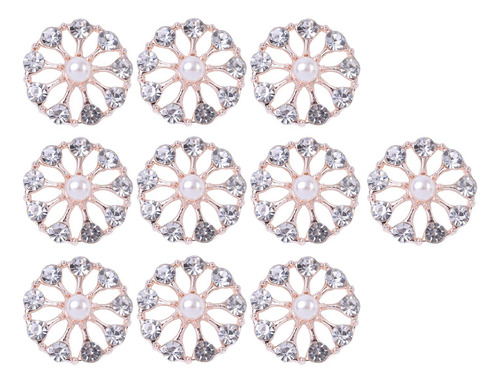 10 Piezas De Adornos De Flores Con Diamantes De Tipo F