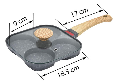 Mihunter Sartén Para Huevos Con Tapa,4 Tazas Sartén Antia...