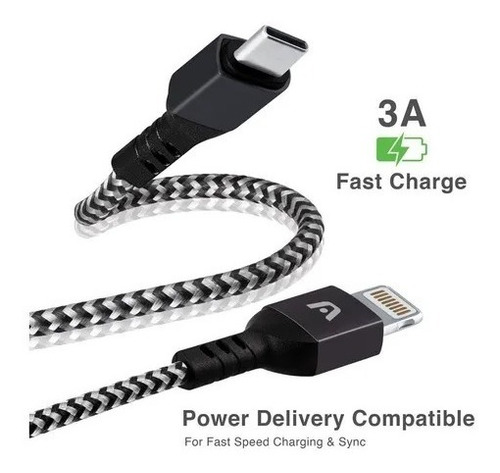 Cable Carga Rápida Reforzado Usb-c A Lightning 1.8m *itech